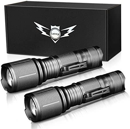 1 tactical t6 ultra bright 2000+ lumens rechargeable flashlight kit LETMY LED Tactical Flashlight, Ultra Bright 2000 Lumen XML