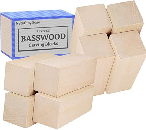 Basswood Blocks for Carving (8 Pieces - 2" x
