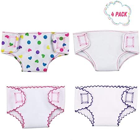  DC-BEAUTIFUL 4 Pack Baby Diapers Doll Underwear for 14-18 Inch Baby  Dolls, Suitable for Infant Dolls Baby Girls : Toys & Games